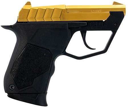 [725327943532] Taurus 1-22TUC13G 22TUC  Micro-Compact Frame 22 LR 9+1 2.50" Polished Gold PVD Steel Tip-Up Barrel, Gold PVD Serrated Stainless Steel Slide, Black Polymer Frame, Black Polymer Grip