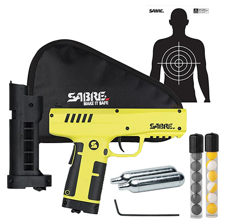 [023063916873] Sabre SLPIC2 Compact Projectile Launcher Range 175ft Black/Yellow *CA Approved