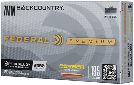 [604544701746] Federal P7BCEH1 BackCountry  7mm BC 195gr 20 Per Box/10 Case