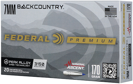 [604544698954] Federal P7BCTA32 BackCountry  7mm BC 170gr Terminal Ascent 20 Per Box/10 Case
