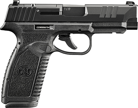 [845737019037] FN 66101759Micro-Compact Frame 9mm Luger 18+1 3.80" Black Target Crown Steel Barrel, Black PVD Optic Cut/Serrated Stainless Steel Slide  &  Polymer Frame w/Picatinny Rail, Interchangeable Backstrap Grip