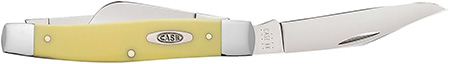 [021205002033] Case 00203 Yellow Synthetic Stockman Folding Clip Point/Spey Plain Tumble Polish Carbon Steel Blade/Smooth Yellow Synthetic Handle