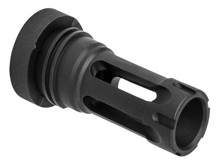 [816701017021] Yankee Hill 430224A Phantom Q.D. Flash Hider Black Steel with 5/8"-24 tpi Threads, Aggressive Teeth  &  Dust Enclosure for 30 Cal AR-Platform