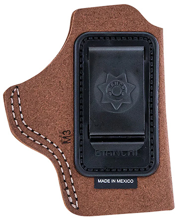 [013527180261] Bianchi 18026 6C  IWB Tan Leather Belt Clip Compatible w/Glock 19/23/26/27/36 Right Hand