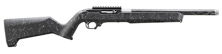 [736676312207] Ruger 31220 10/22  Carbine 22 LR 10+1 16.10" Clear Satin Finish On Stainless Steel/Carbon Fiber Threaded Barrel, Steel Receiver w/Scope Rail, Fixed Textured Magpul MOE X-22 White Speckled Black Synthe