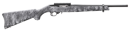 [736676312153] Ruger 31215 10/22  Carbine 22 LR 10+1 16.12" Satin Black Steel Threaded Barrel, Steel Receiver w/Scope Rail, Fixed Kryptek Typhon Camo Synthetic Stock