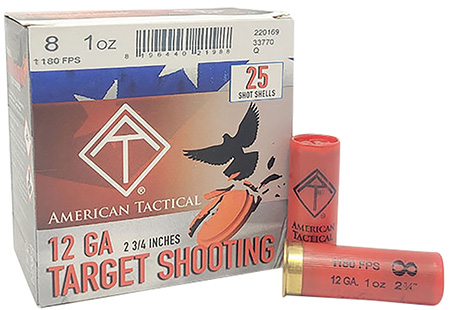 [819644021988] ATI  Target Load  12Gauge 2.75" 1oz 8Shot 25 Per Box/10 Case