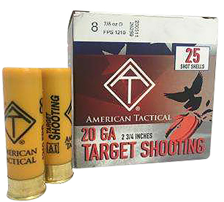 [819644021865] ATI  Target Load  20Gauge 2.75" 7/8oz 8Shot 25 Per Box/10 Case