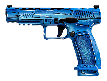 [787450935587] Canik HG5635SKN Mete SFT Sketch 9mm Luger 4.46" 20+1 Steel Barrel, Optic Ready/Serrated Steel Slide, Polymer Frame w/Picatinny Rail, Textured Grip