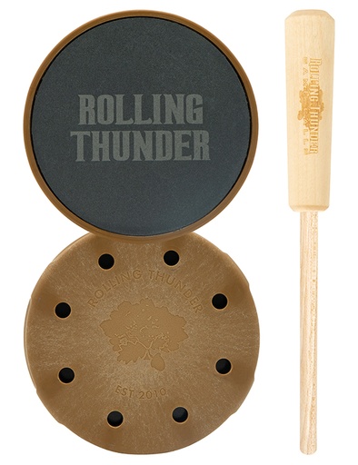 [850042525906] Rolling Thunder Game Call TCP-TDS Thunderdome Pot Calls  &  Strikers Attracts Turkey Species Hickory/Slate