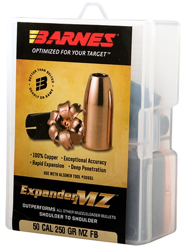 [716876451265] Barnes Bullets 30564 Expander MZ Muzzleloader 50 ExpanderMZ Hollow Point 250gr 15rd/Box