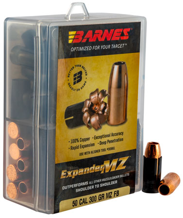 [716876451623] Barnes Bullets 30583 Expander MZ Muzzleloader 50 ExpanderMZ Hollow Point 300gr 24rd/Box