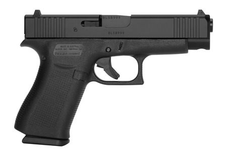 [764503039850] Glock PA4850201FR G48  Slim Compact 9mm Luger 10+1 4.17" Black GMB Barrel, Black nDLC Serrated Steel Slide, Black Polymer Frame w/Beavertail  &  Front Rail, Black Textured Polymer Grip, Right Hand