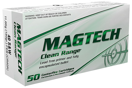 [754908177615] Magtech CR40A Clean Range  40S&W 180gr Fully Encapsulated Bullet Flat 50 Per Box/20 Case