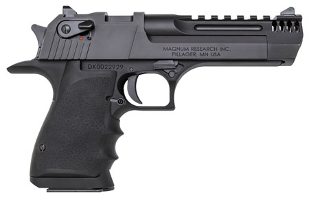 [761226087694] Magnum Research DE357L5IMB Desert Eagle L5 357 Mag 5" with Muzzle Brake 9+1 Black Hardcoat Anodized Aluminum Frame Black Carbon Steel Slide Black Hogue Wraparound Rubber Grip