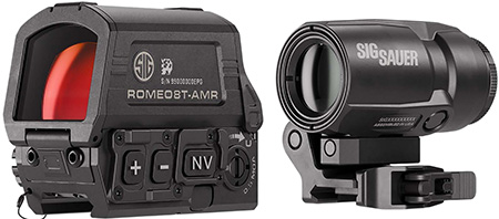 [798681714285] Sig Sauer Electro-Optics SORJ8T101 Romeo8T- AMR W/Juliet3T Micro Magnifier Black 1x40mm/3x22mm Quad Ballistic Circle Dot 2.0 Reticle