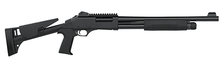 [687748696223] Dickinson LLC TAC4ST Tac-4 ST 12 Gauge Pump 3" 5+1 Black Steel Barrel, Matte Black Picatinny Rail Receiver, Adj Comb Synthetic Stock, Black Polymer Grip