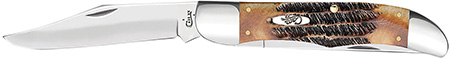 [021205035741] Case 03574 Hunter  4.10" Folding Plain Mirror Polished Tru-Sharp SS Blade, 6.5 BoneStag Handle