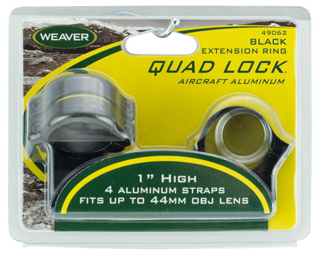 [076683490629] Weaver Mounts 49062 Quad Lock Detachable Rings  Black 1" High Extended
