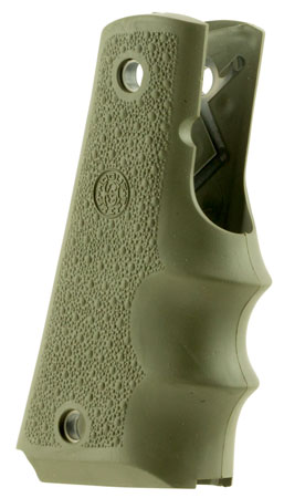 [743108450017] Hogue 45001 OverMolded Grip Cobblestone OD Green Rubber with Finger Grooves for 1911 Government