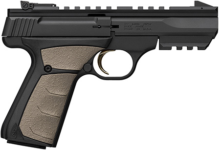 [023614867180] Browning 051601490 Buck Mark Black Label URX 22 LR 10+1 5.50" Matte Blued Contoured Barrel, Matte Black Serrated Slide, Matte Black Aluminum Frame w/Picatinny Rail, FDE UFX Overmolded Grip