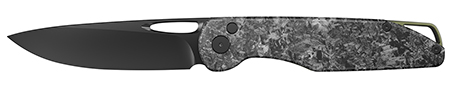 [743404242576] Outdoor Edge KN1C Kaytan  3.30" Drop Point Plain Black Oxide 8Cr13MoV SS Blade Carbon Fiber Handle