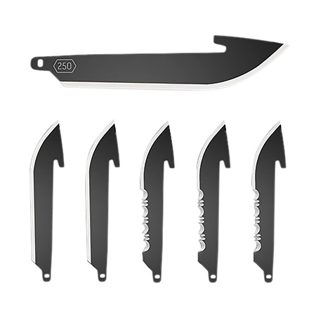 [743404232522] Outdoor Edge RRC25K6C   2.50" Drop Point Plain/Serrated Black Oxide 420J2 SS Blade 6 Blades