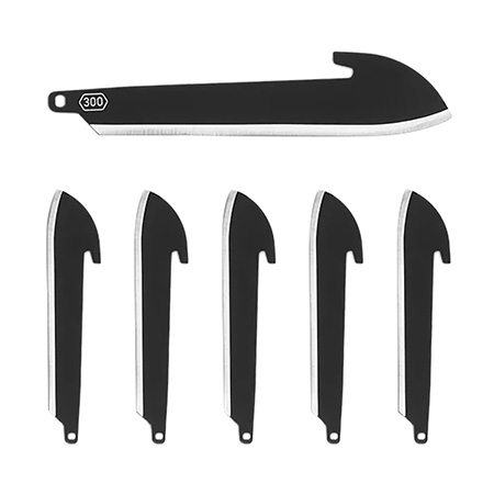 [743404232553] Outdoor Edge RRSF30K6C   3" Sheepsfoot Plain Black Oxide 420J2 SS Blade 6 Blades
