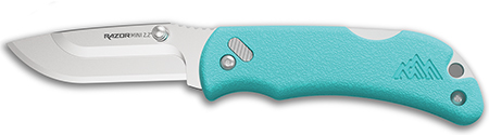 [743404202365] Outdoor Edge RMS222C RazorMini  2.20" Folding Plain 420J2 SS Blade Aqua ABS Polymer Handle