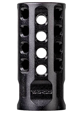[810122800033] Tapco TAP22004  Muzzle Brake Black Anodized Aluminum 1/2"x28 Threads 2" OAL .920" Diameter 22 LR