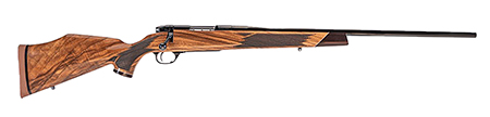 [747115459537] Weatherby MDX01N222RR4T Mark V Deluxe Varmintmaster 22-250 Rem 24" Threaded Barrel, Drilled  &  Tapped Steel Receiver, Monte Carlo High Gloss Walnut Wood Stock
