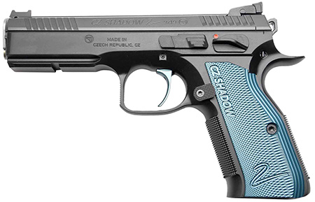 [860009867024] Cz Custom Shop 91039 Shadow 2  Full Size Frame 9mm Luger 17+1 4.89" Black ACCU Bushing Barrel, Black Serrated Steel Slide, Black Polycoat Steel Frame w/Beavertail, Black Checkered Aluminum Grip