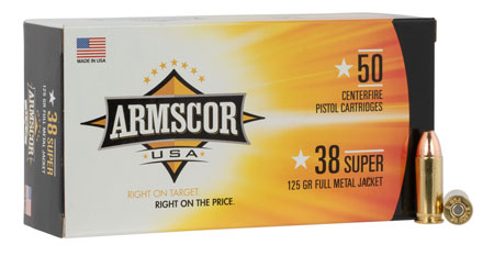 [812285021416] Armscor FAC38SUPER1N USA  38Super 125gr Full Metal Jacket 50 Per Box/20 Case