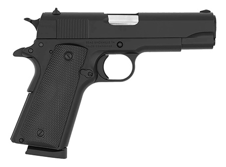 [713135218683] Tisas 10100113 1911 A1 Tanker 45 ACP 8+1 4.25" Hard Chromium Coated Steel Barrel, Manganese Phosphate Coated Serrated Steel Slide, Matte Black Steel Frame w/Beavertail, Plastic Grip