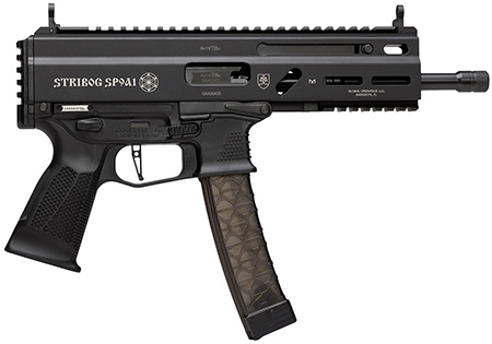 [8588005808378] Grand Power 8588005808378 SP9A1 Stribog 9mm Luger 30+1 8" Black Threaded Barrel, M-LOK Handguard, Black Aluminum Picatinny Rail Receiver, Black Polymer Grip, Thread Protector