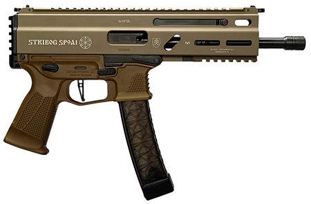 [197892004763] Grand Power 197892004763 SP9A1 Stribog 9mm Luger 30+1 8" Black Threaded Barrel, M-LOK Handguard, Flat Dark Earth Aluminum Picatinny Rail Receiver, FDE Polymer Grip, Thread Protector
