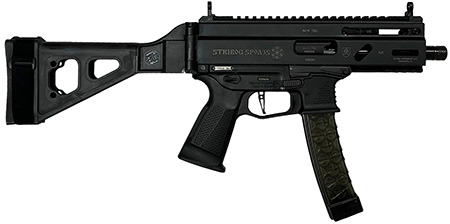 [810091152836] Grand Power 810091152836 Stribog SP9A35S 9mm Luger 30+1 8" Black Picatinny Rail Receiver, SB Tactical Brace, Black Polymer Grip