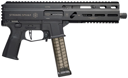 [810091157152] Grand Power 810091157152 SP10A3 Stribog 10mm Auto 20+1 8" Black Threaded Barrel, Black Aluminum Picatinny Rail Receiver, Rear picatinny Rail, Black Polymer Grip, Thread Protector