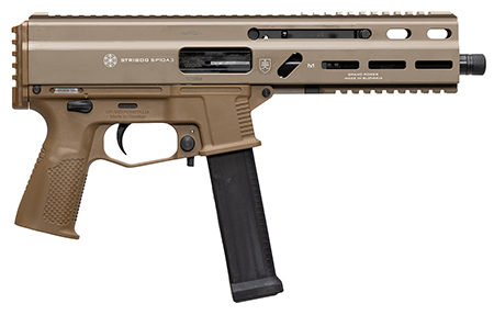 [197892004800] Grand Power 197892004800 SP10A3 Stribog 10mm Auto 20+1 8" Black Threaded Barrel, Flat Dark Earth Aluminum Picatinny Rail Receiver, FDE Polymer Grip, Thread Protector