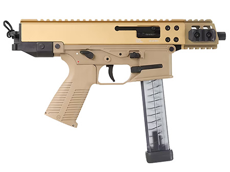 [840225708431] B & T Firearms BT-450008-CT GHM  9mm Luger 30+1 4.30" Black 3-Lug Threaded Barrel, Coyote Tan Cerakote Aluminum/Polymer Picatinny Rail Receiver, Polymer Grip, Ambidextrous