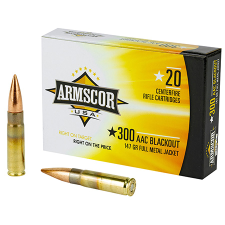 [812285021089] Armscor FAC300AAC1N USA  300Blackout 147gr Full Metal Jacket 20 Per Box/10 Case