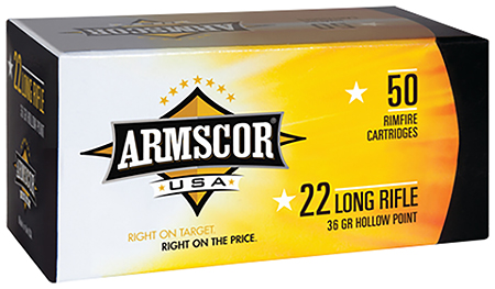 [4806015500155] Armscor 50015PH Precision  22LR 36gr High Velocity Hollow Point 50 Per Box/100 Case