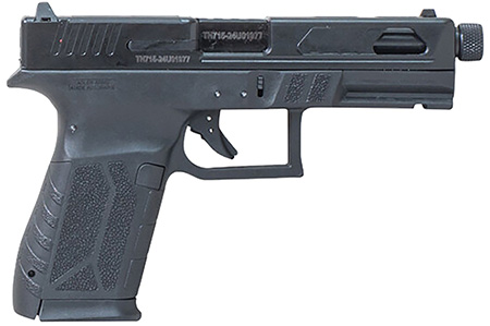 [682146897364] Puma APM9MFSPBLK P9x19  Compact Frame 9mm Luger 15+1 4.50" Black Threaded Barrel, Optics Ready/Serrated Steel Slide, Black Polymer Frame w/Accessory Rail, Black Grip