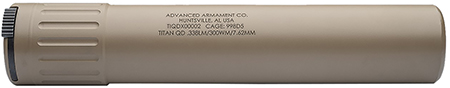 [850036491910] ADVANCED ARMAMENT COMPANY 86601 Titan-QD  338LM/8.6BLK 1.85" FDE Titanium