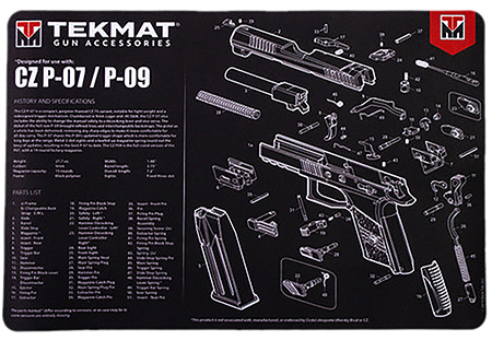 [612409970732] TekMat TEKR17CZP07 CZ P-07/P-09 Cleaning Mat Black/White Rubber 11" x 17"