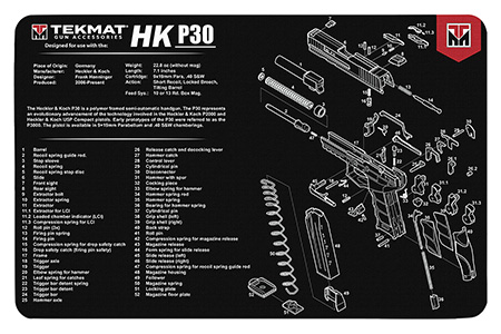 [612409970893] TekMat TEKR17HKP30 HK P30 Cleaning Mat Black/White Rubber 11"x17" HK P30 Parts Diagram