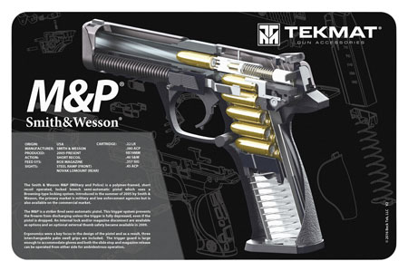[612409971111] TekMat TEKR17SWMPCA S&W M & P Cutaway Cleaning Mat Multi-Color Rubber 11"x17"