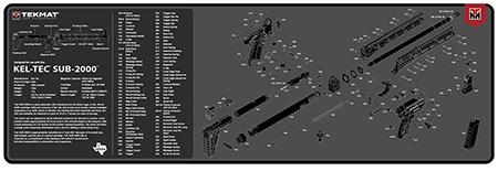 [888151045671] TekMat TEKR36KELSUB2 Kel-Tec SUB2000 Cleaning Mat Black/White Rubber 12"x36" Kel-Tec SUB2000 Parts Diagram