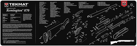 [612409971449] TekMat TEKR36REM870 Remington 870 Cleaning Mat Black/White Rubber 12" x 36"