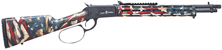[682146886405] Howa CIT357LVRUSA Levtac 92 357 Mag 8+1 16.50" Matte Black Threaded Barrel  &  Steel Receiver w/Picatinny Rail, Fixed Respect Camo (American Flag) Synthetic Stock, Right Hand
